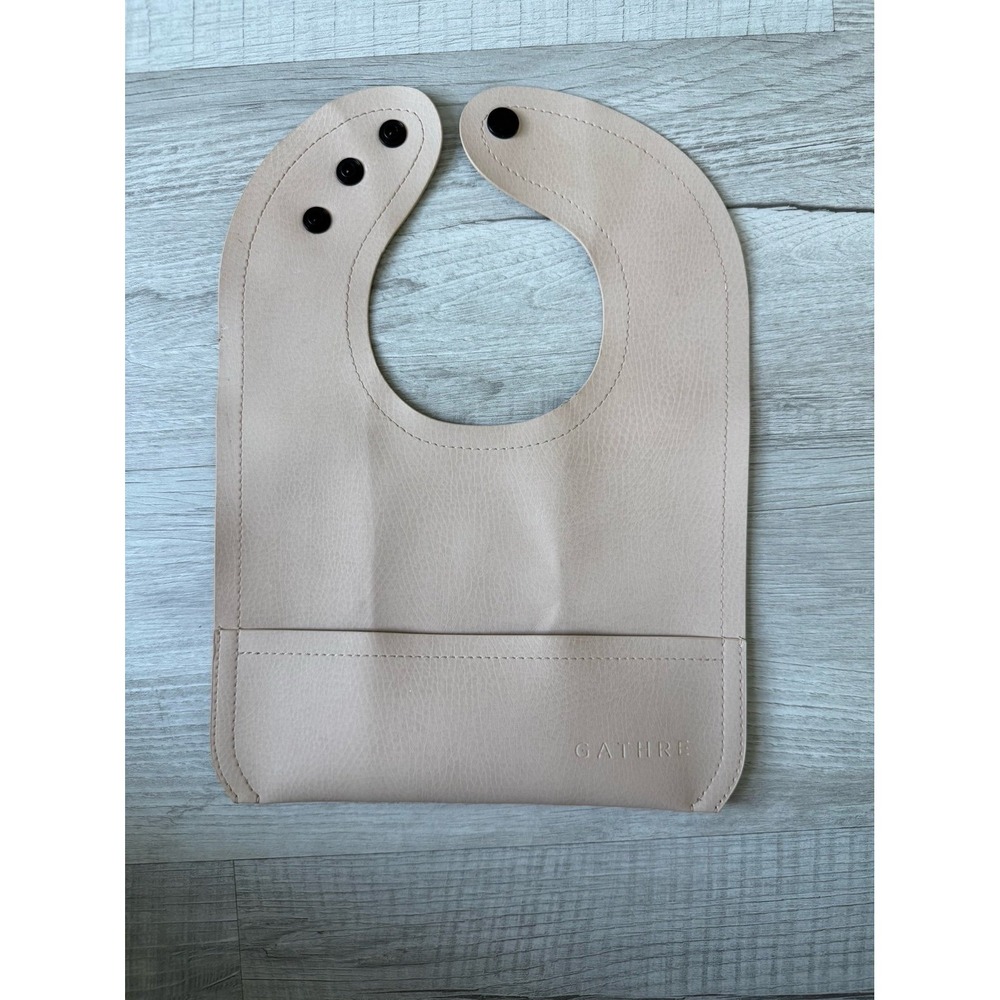 Gathre beige vegan leather bib